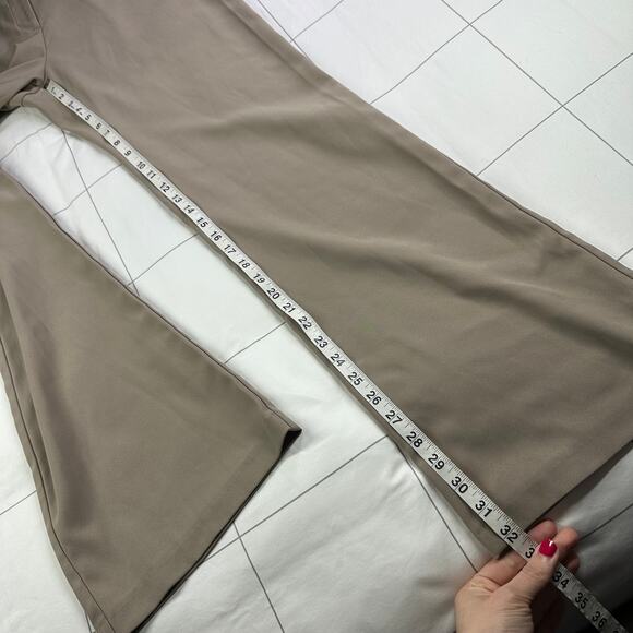 Abercrombie & Fitch Pants Womens 30 Long Tan Tailored Trouser High Rise Wide Leg - Picture 10 of 12